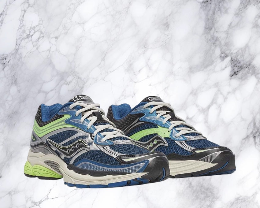 saucony omni 9 bleu/vert