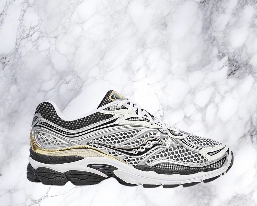 saucony omni 9 gris/blanc/or