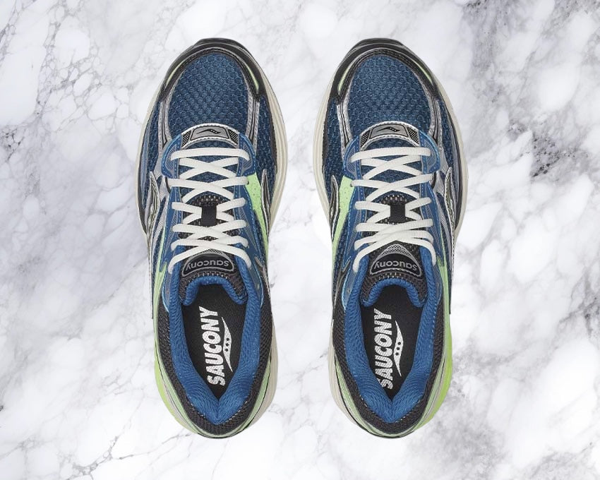saucony omni 9 bleu/vert