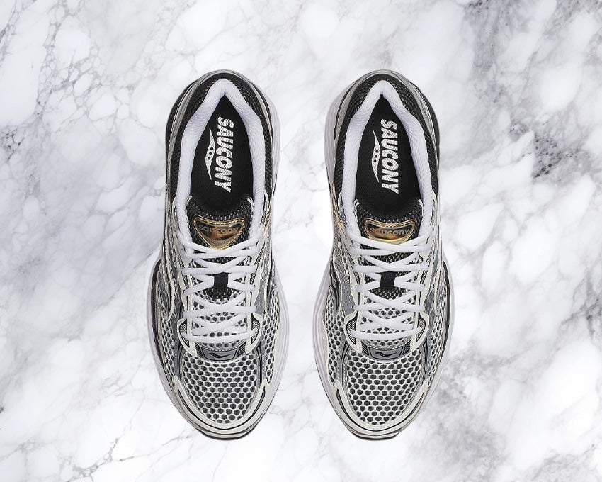 saucony omni 9 gris/blanc/or